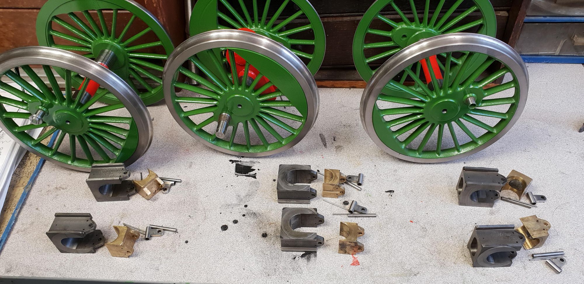 Axleboxes Completed and Axle ends painted and lined