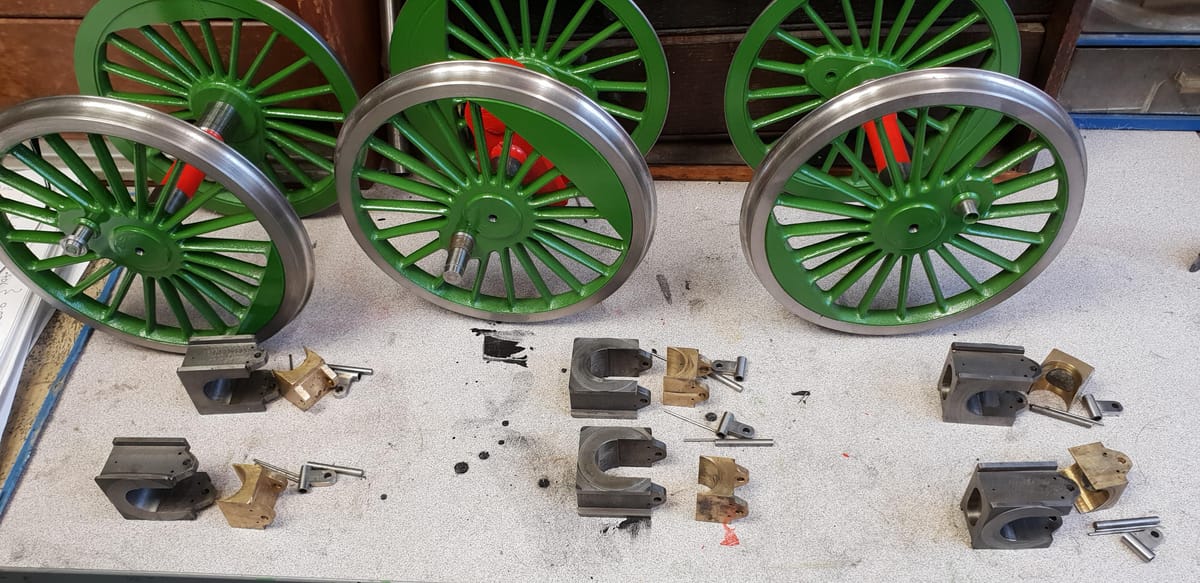 Axleboxes Completed and Axle ends painted and lined